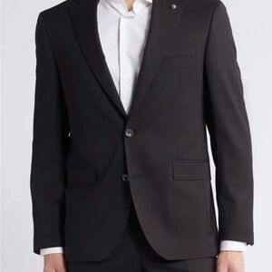 Jack Victor Men's Solid Black Wool Suit